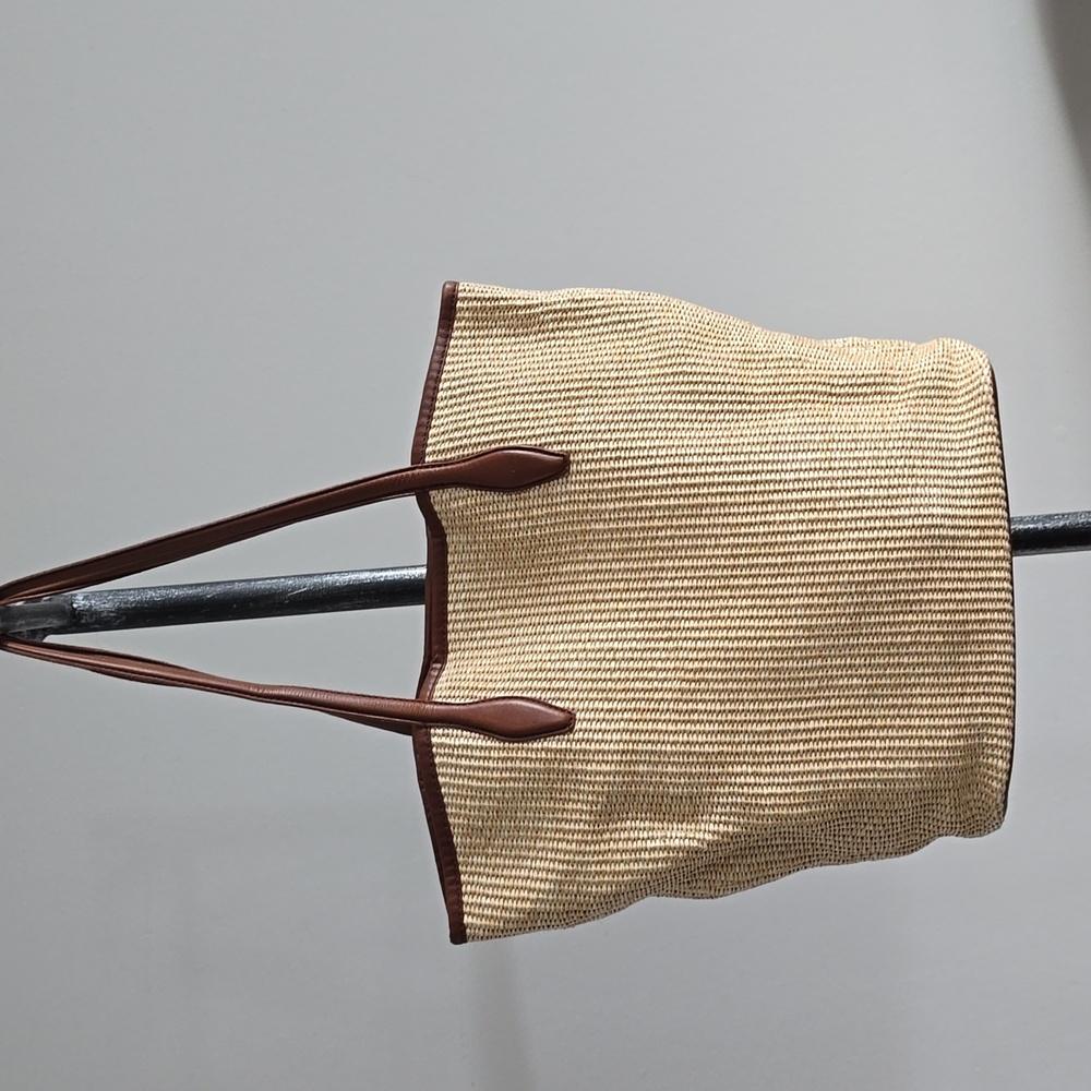 Madewell The Leather-Trimmed Straw Tote In Rustic Twig Multi - Picture 5 of 15